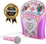 eKids Disney Princess Karaoke Machine, Bluetooth Speaker with Microphone for Kids, Speaker with USB Port to Play Music, Easily Access Disney Karaoke Playlists with New EZ Link Feature