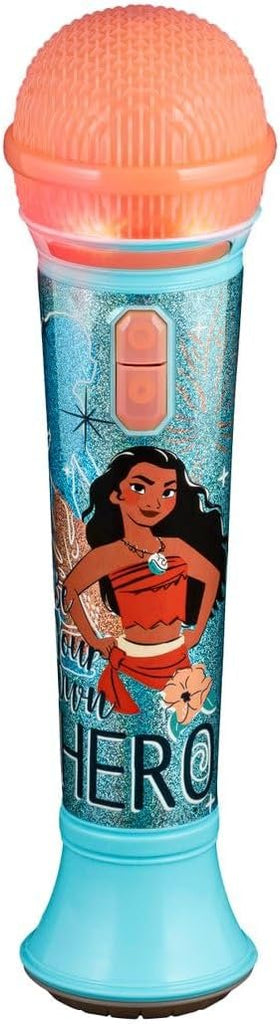 Moana Sing Along Karaoke Microphone for Kids, Built in Music, Flashing Lights, Pretend Mic, Toys for Kids Karaoke Machine, Connects MP3 Player Aux in Audio Device