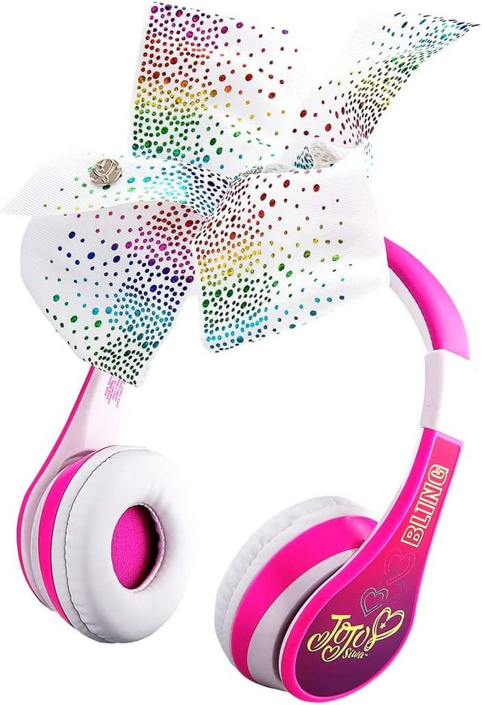 JoJo Siwa Kids Bluetooth Headphones for Wireless Rechargeable Foldable Bluetooth Headphones with Microphone Kid Friendly Sound