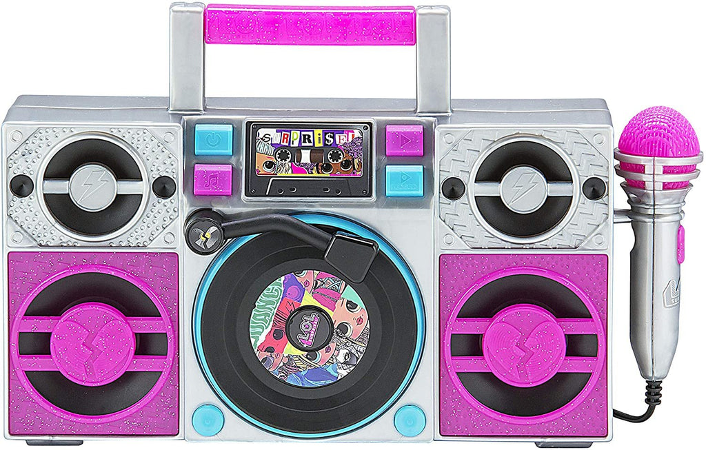 LOL Surprise OMG Remix Karaoke Machine Sing Along Boombox with Real Karaoke Microphone for Kids, Built in Music, Flashing Lights, Record, Turntable with Sound Effects, Connect Device