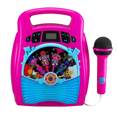 Trolls World Tour Bluetooth MP3 Sing Along Karaoke Machine with Microphone, Light Show