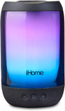 iHome Waterproof Bluetooth Speaker with Lights, Color-Changing Portable Speaker with 32HR Battery Life, iP67 Wireless Speaker Great for Camping Essentials, Kayak Accessories, Beach & Pool Accessories