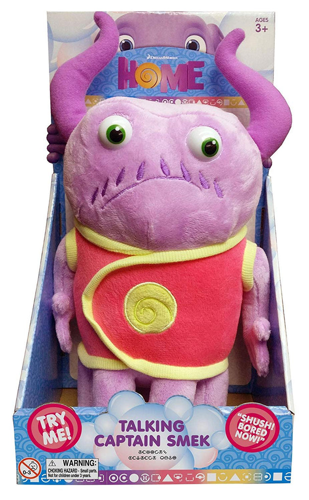 Dreamworks home - Talking Captain Smek Plush Toy - Squeeze His Tummy To Hear 5 Key Phrases from the Movie - Lightweight, Soft, Cuddly Toy - Makes for a Great Travel Buddy