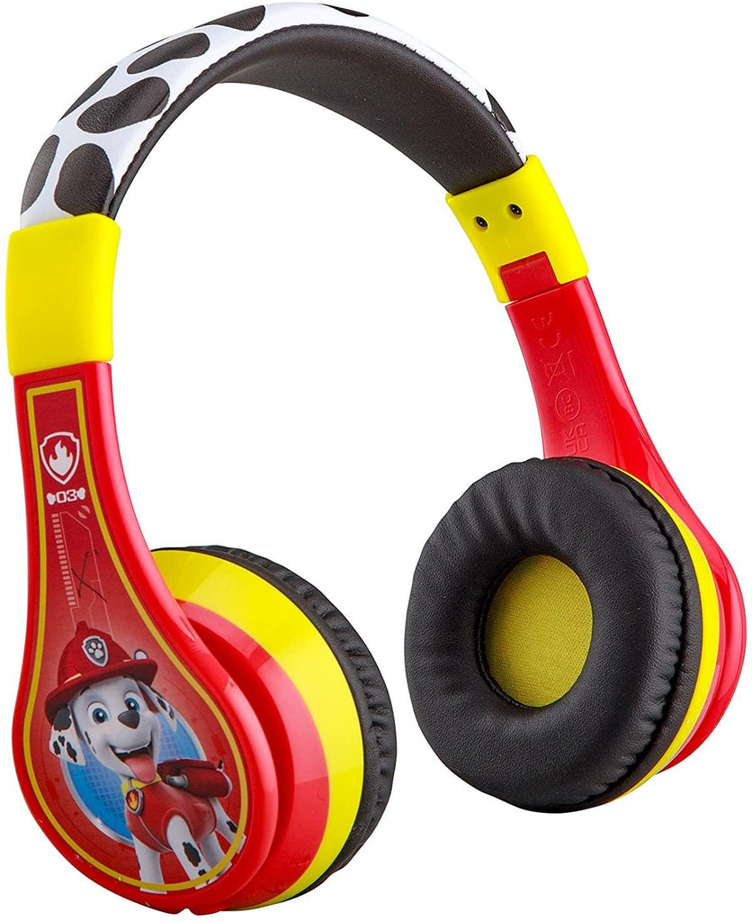 Paw Patrol Kids Bluetooth Headphones, Wireless Headphones with Microphone Includes Aux Cord, Volume Reduced Kids Foldable Headphones for School, Home, or Travel