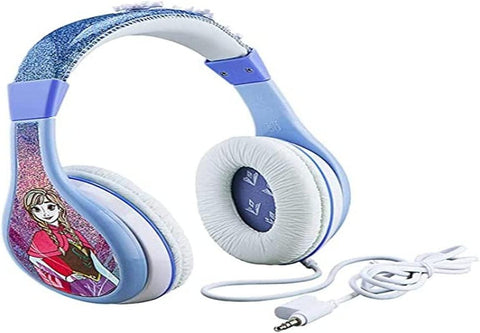 eKids Frozen 2 Kids Headphones, Adjustable Headband, Stereo Sound, 3.5Mm Jack, Wired Headphones for Kids, Tangle-Free, Volume Control Childrens Headphones Over Ear School Home