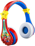 Super Mario Wireless Bluetooth Portable Kids Headphones with Microphone, Volume Reduced