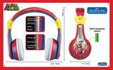 Super Mario Wireless Bluetooth Portable Kids Headphones with Microphone, Volume Reduced