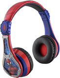 Spiderman Bluetooth Kids Headphones with Microphone, Volume Reduced to Protect Hearing Rechargeable Battery, Adjustable Kids Headband for School Home or Travel