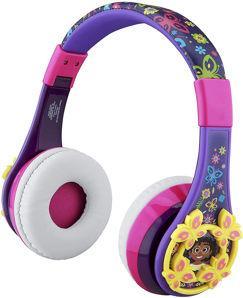eKids Disney Encanto Kids Bluetooth Headphones, Wireless Headphones with Microphone Includes Aux Cord, Volume Reduced Kids Foldable Headphones for School, Home, or Travel