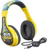 Minions Headphones for Kids, Wired Headphones for School, Home or Travel, Tangle Free Stereo Headphones with Parental Volume Control, Connect via 3.5mm Jack