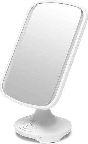 iHome 7" x 9" Reflect ll iCVBT3 Adjustable Vanity Mirror, Makeup Mirror with Bluetooth Audio, Hands-Free Speakerphone, LED Lighting, Siri & Google Support USB Charging, Flat Panel LED Lighting (White)