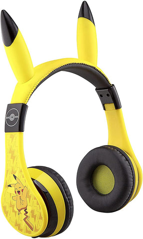 Pokemon Kids Bluetooth Headphones, Wireless Headphones with Microphone Includes Aux Cord, Volume Reduced & Foldable