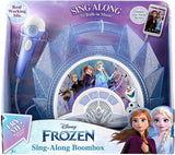 ekids Disney Frozen Sing Along Boom box Speaker with Microphone For Fans of Frozen Toys for Girls, Kids Karaoke Machine with Built in Music and Flashing Lights