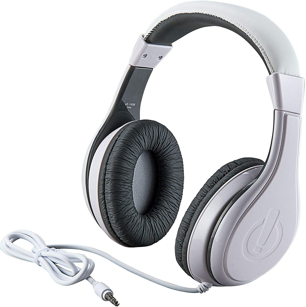 eKids New Kid Friendly Headphones with Built in Volume Limiting Feature (White)
