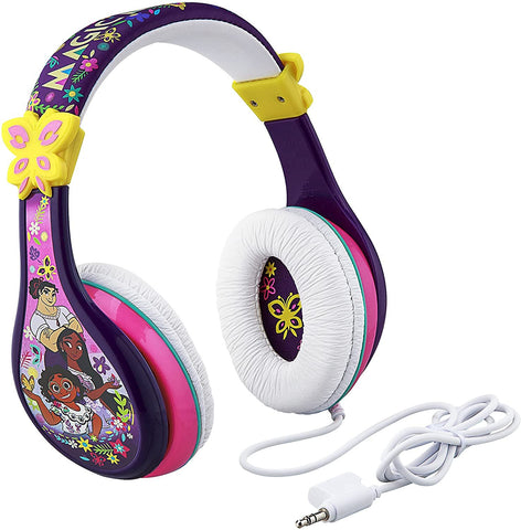eKids Disney Encanto Headphones for Kids, Wired Headphones for School, Home or Travel, Tangle Free Toddler Headphones with Volume Control, 3.5mm Jack, Includes Headphone Splitter